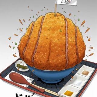 AIがイメージする 【元祖5センチかつ丼】 【本家24時間低温調理…